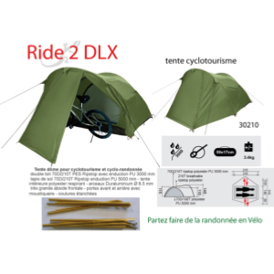 Ride 2DLX - tente 2 pers. légère, abside pour 2 vélos