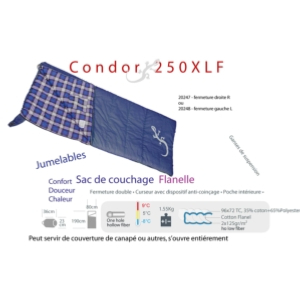 Condor250XLF sac de couchage XL coton [9°|5°|-8°]