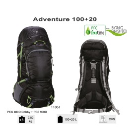 Adventure 100+20 – Sac de randonnée 100L à 120L, dos réglable