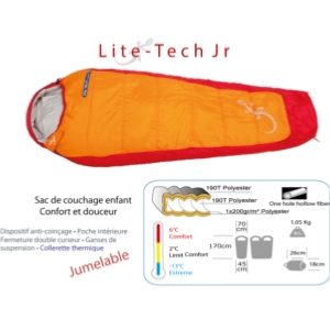 LiteTech Junior sac de couchage enfant [6°|2°|-13°]